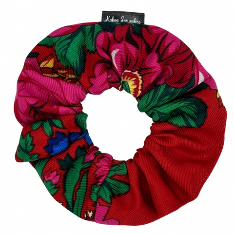 Kokom Anna red floral scrunchie