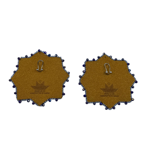 Large Handcrafted Beaded Earrings (3.5")