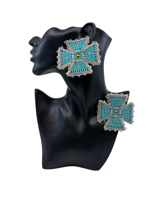 Medium Handcrafted Beaded Earrings (3")