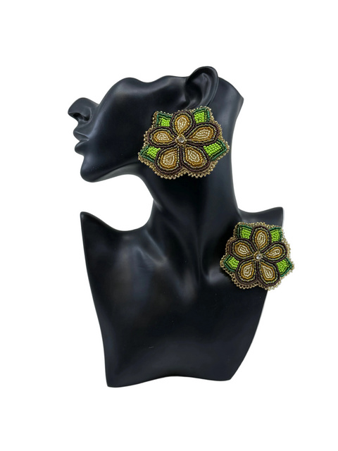 Medium Handcrafted Beaded Earrings (3")