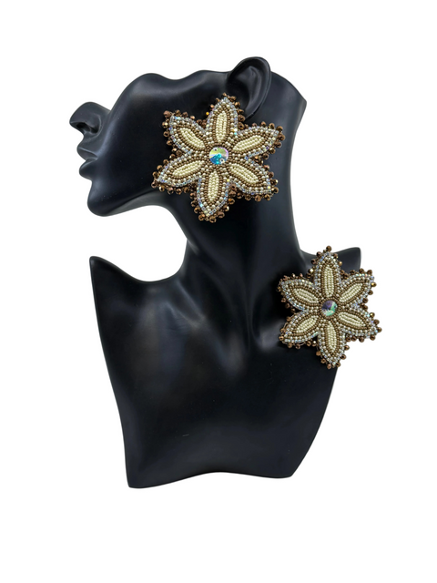 Medium Handcrafted Beaded Earrings (3")