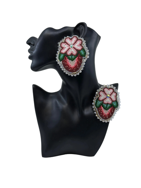 Medium Handcrafted Beaded Earrings (3")