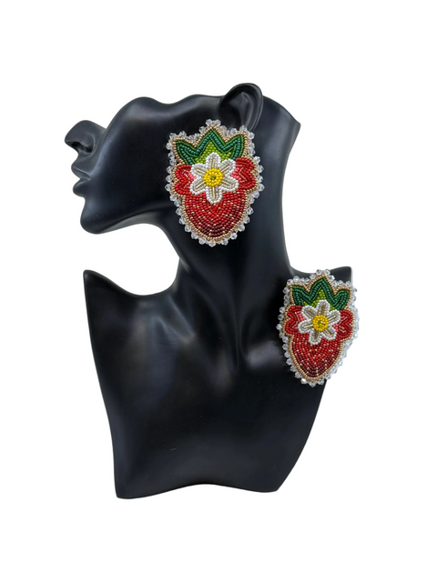 Medium Handcrafted Beaded Earrings (3")