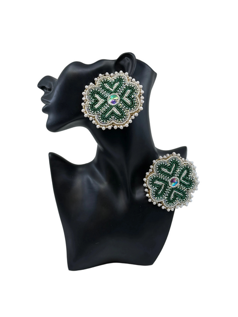 Medium Handcrafted Beaded Earrings (3")