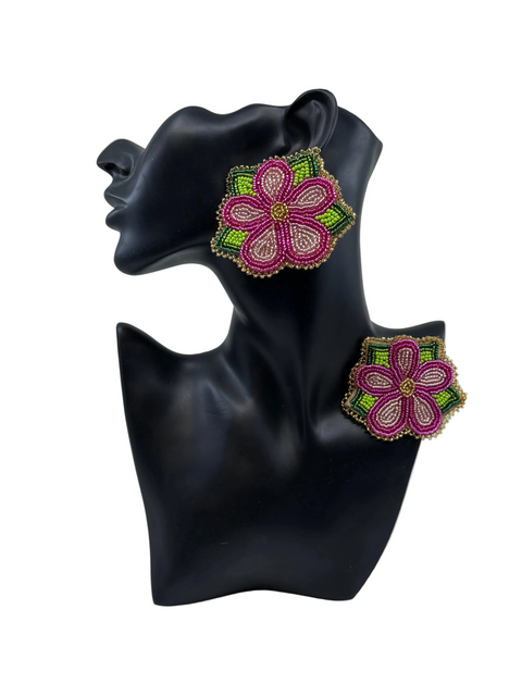 Medium Handcrafted Beaded Earrings (3")
