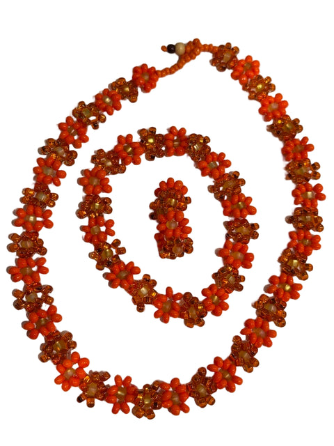 Embers of the North Beaded Jewelry Set – Necklace, Bracelet & Ring