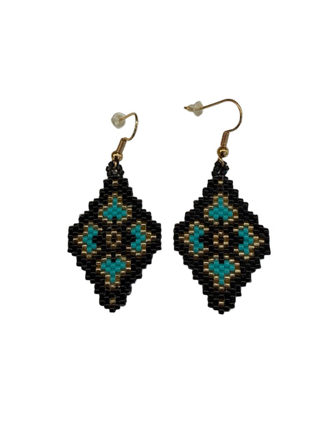 Beaded Earrings — Diamond Pattern