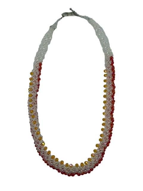 Handwoven Necklace – Pony Beads, Miyuki 8s & Crystal Beads