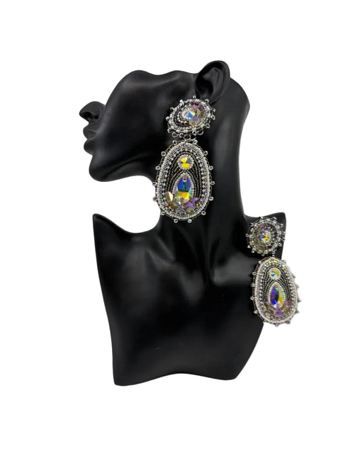 Crystal Teardrop Beaded Clip-On Earrings – Ironstar