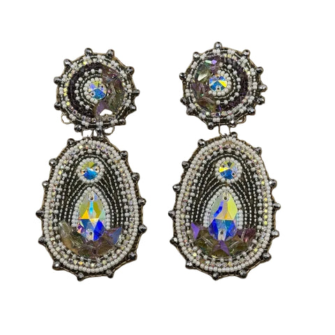 Crystal Teardrop Beaded Clip-On Earrings – Ironstar