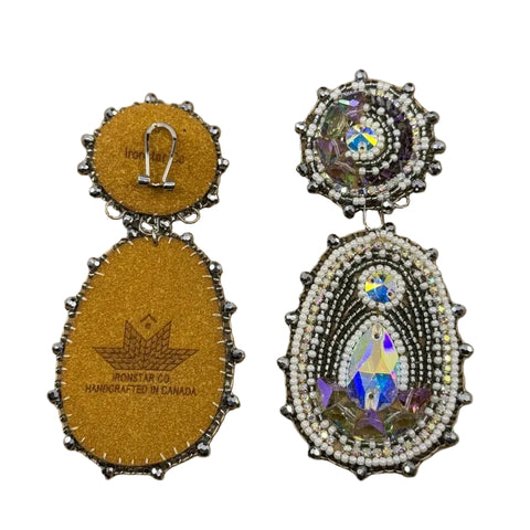 Crystal Teardrop Beaded Clip-On Earrings – Ironstar