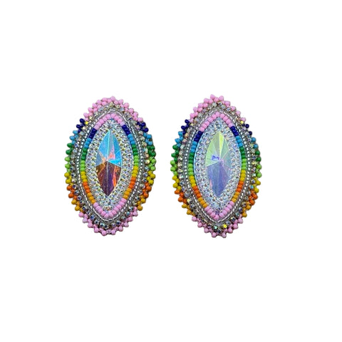 Rainbow Crystal Beaded Earrings – Ironstar Co