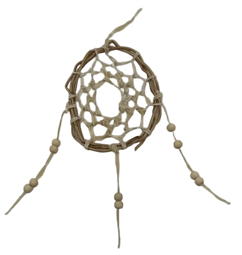 Traditional Pine Root Dreamcatcher with Deerhide