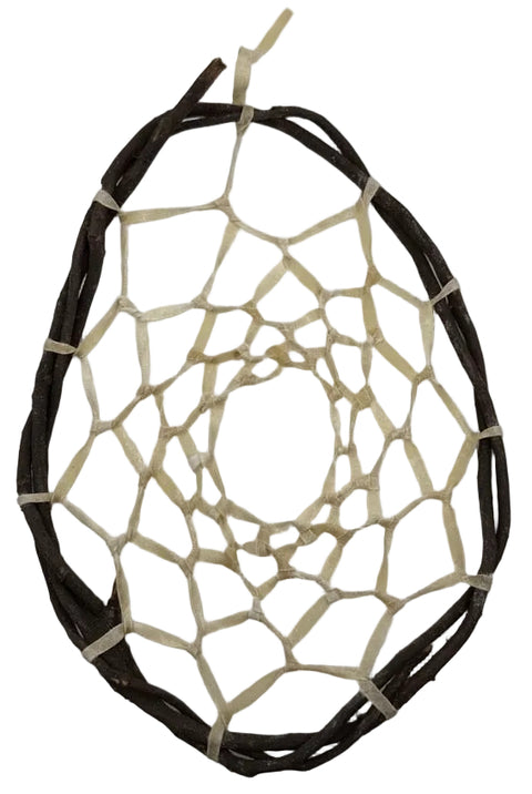 Large Pine Root & Deerhide Dreamcatcher – 15.5” Length