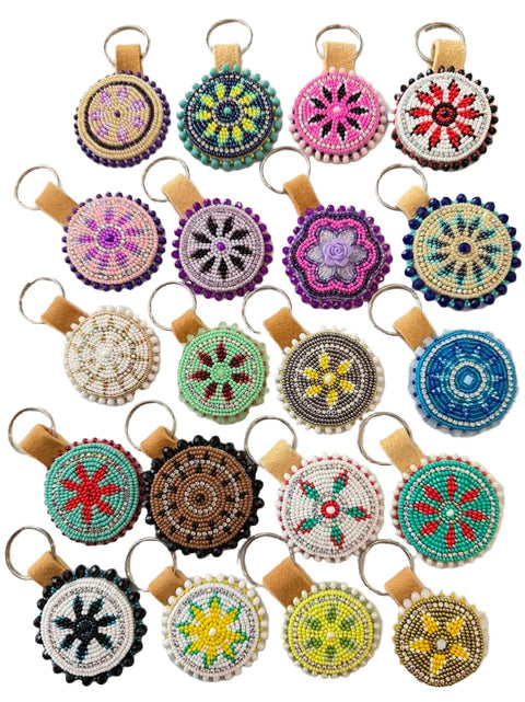 Beaded Moosehide Keychains
