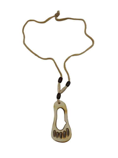 Morris Mianscum Bear Paw Antler Necklace – 16"