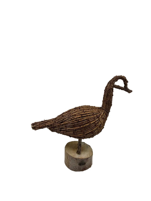 Tamarack Decoy on Round Birch Base — Large