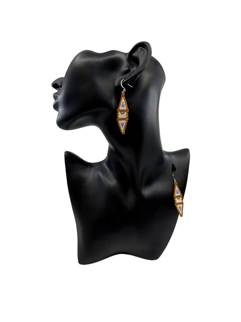 Hand-Beaded Snowshoe Earrings