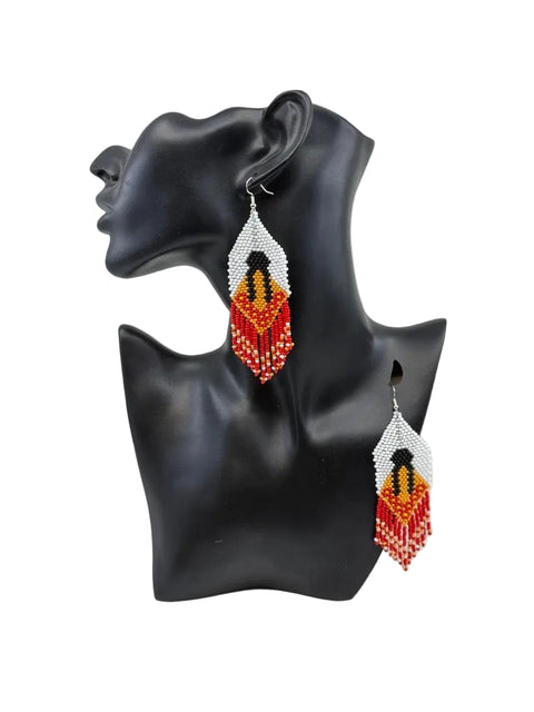 Indigenous Women Fringe Beaded Earrings