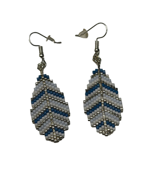 Beaded Feather Earrings – Autumn & Amethyst Series