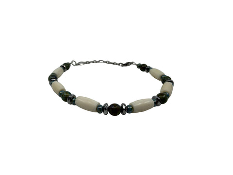 Handmade Pipe-Bone Bracelets by Cree Artist Beth Sealhunter