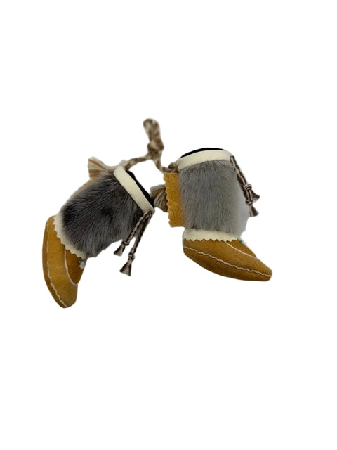 Miniature Moosehide & Seal Fur Hanging Mukluk