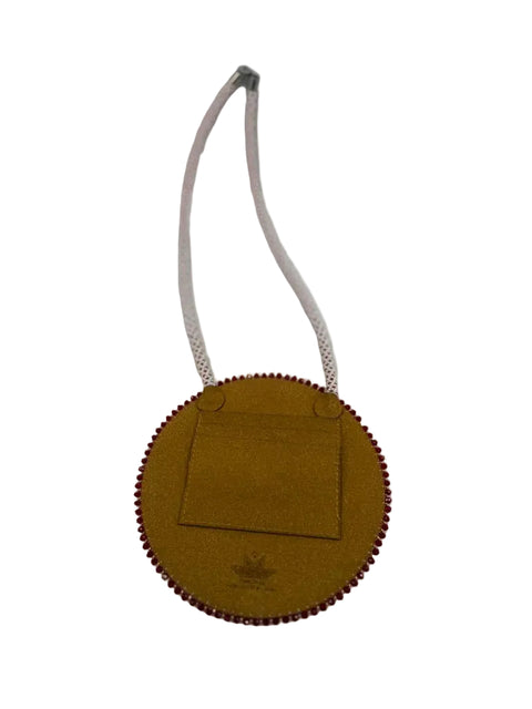 Beaded Round Medallion Necklace – Red Floral Design