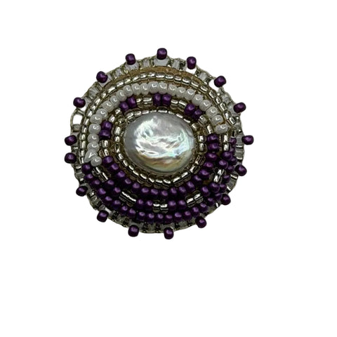 Beaded Pearl Pin / Brooch – Day & Night Design | Ironstar Co