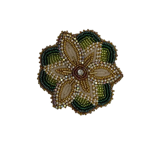 Beaded Flower Brooch (3.25” Diameter) | Ironstar Co