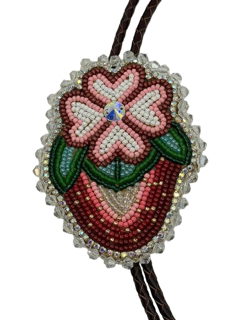 Beaded Bolo Tie with Floral or Strawberry Design | Ironstar Co
