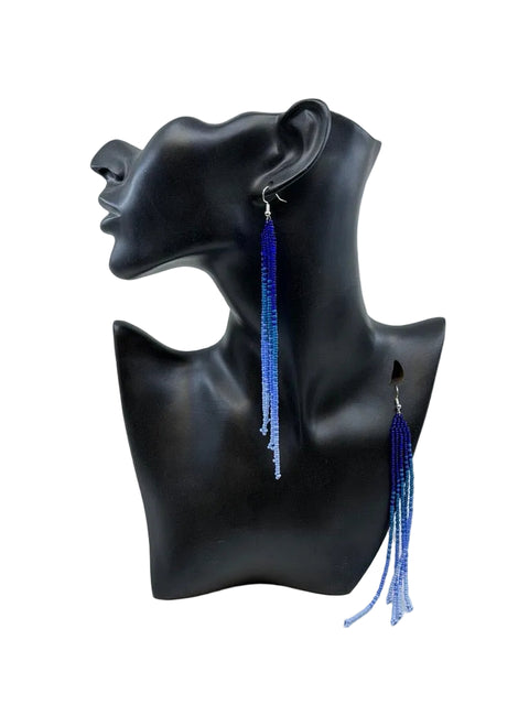 Ombre Fringe Beaded Earrings
