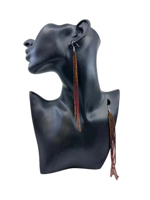 Ombre Fringe Beaded Earrings