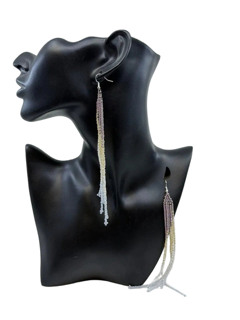 Ombre Fringe Beaded Earrings