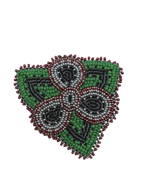 BEADED FLORAL PIN – COWHIDE