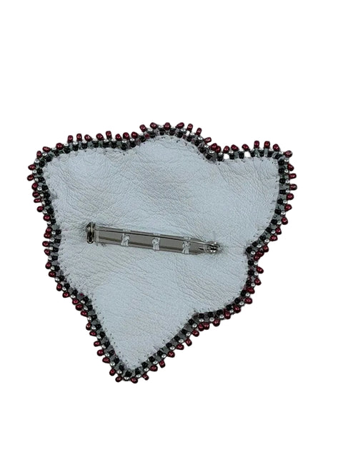 BEADED FLORAL PIN – COWHIDE