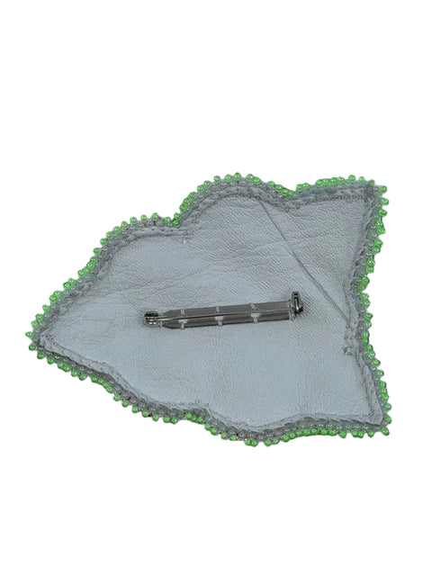 BEADED FLORAL PIN – COWHIDE