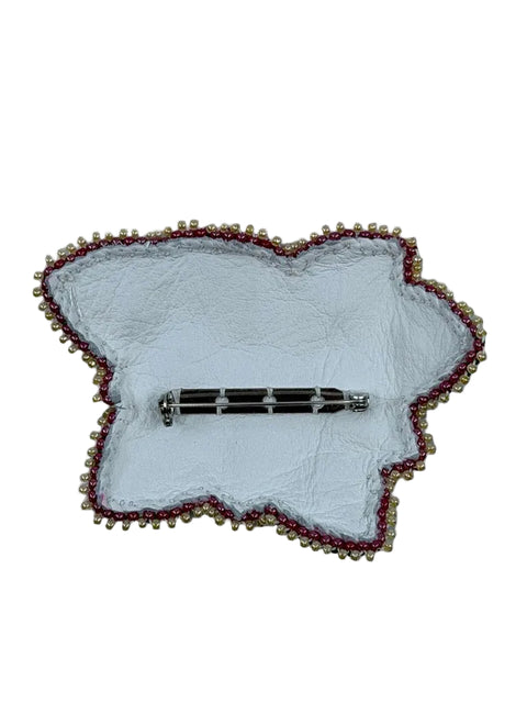BEADED FLORAL PIN – COWHIDE