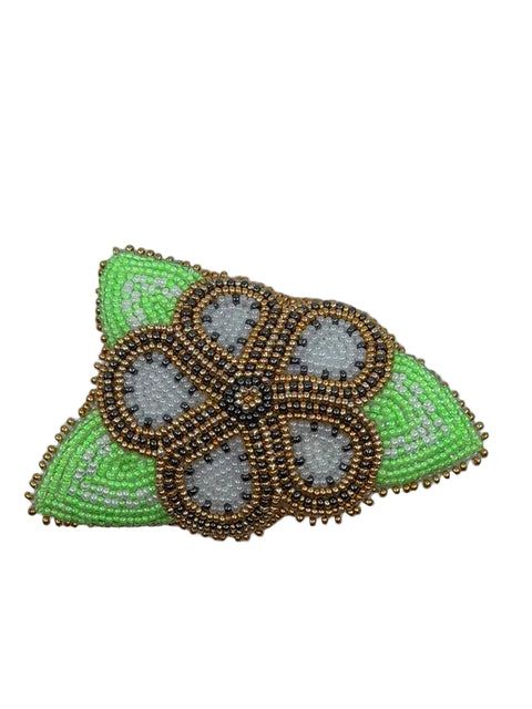 BEADED FLORAL PIN – COWHIDE
