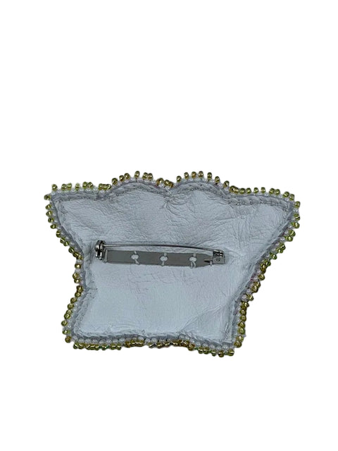 BEADED FLORAL PIN – COWHIDE