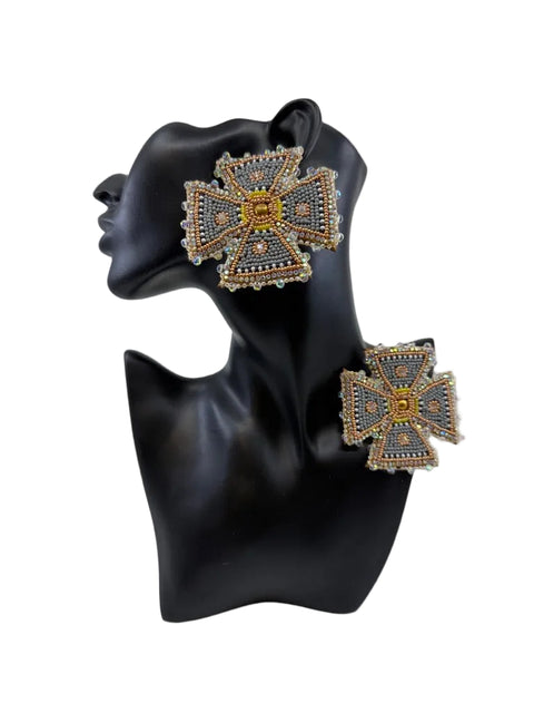 Medium Handcrafted Beaded Earrings (3")