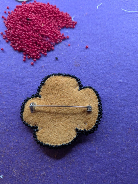 Beaded Poppy Pin