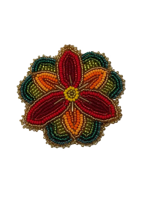 Handcrafted Beaded Moosehide Brooches by Amy