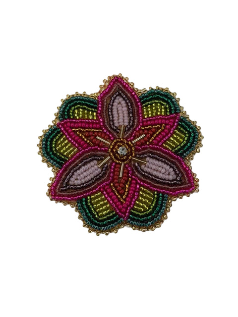 Handcrafted Beaded Moosehide Brooches by Amy