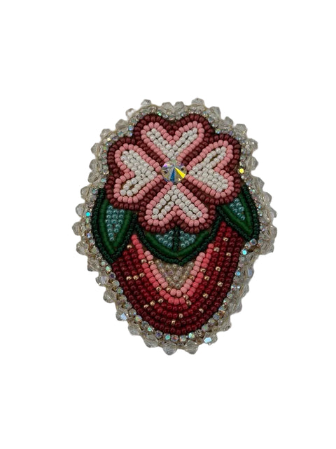 Handcrafted Beaded Moosehide Brooches by Amy