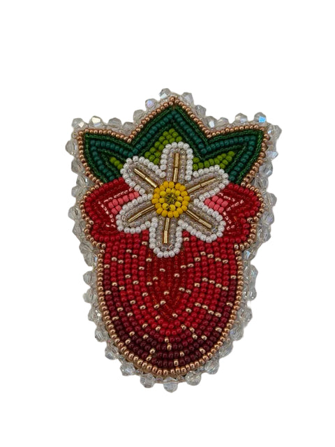 Handcrafted Beaded Moosehide Brooches by Amy