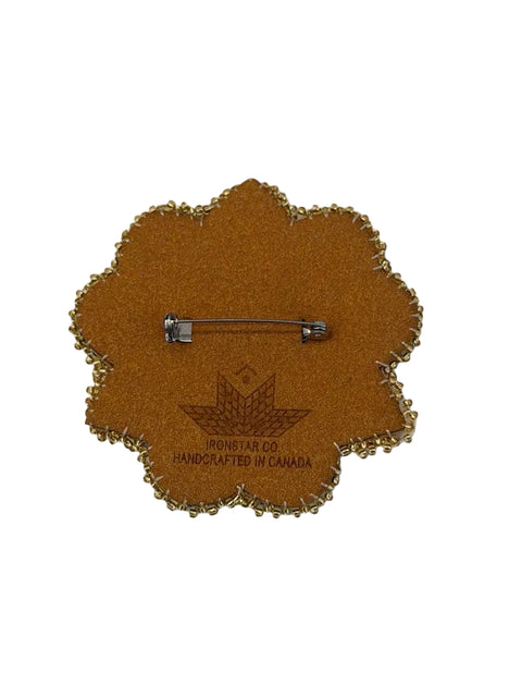 Handcrafted Beaded Moosehide Brooches by Amy
