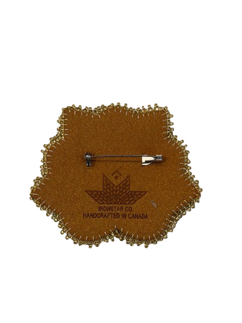 Handcrafted Beaded Moosehide Brooches by Amy