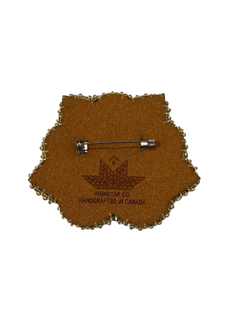 Handcrafted Beaded Moosehide Brooches by Amy
