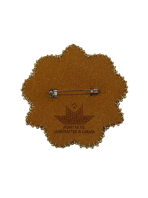 Handcrafted Beaded Moosehide Brooches by Amy