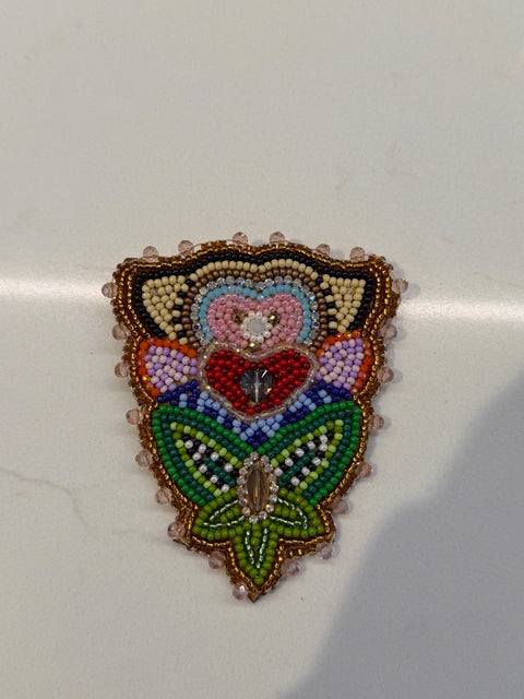 Premium Handcrafted Beaded Moosehide Brooches by Amy